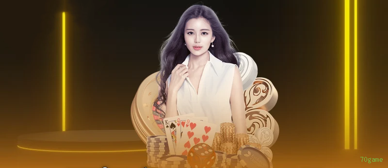 Imagem promocional do cassino online da 70game mostrando jogos ao vivo